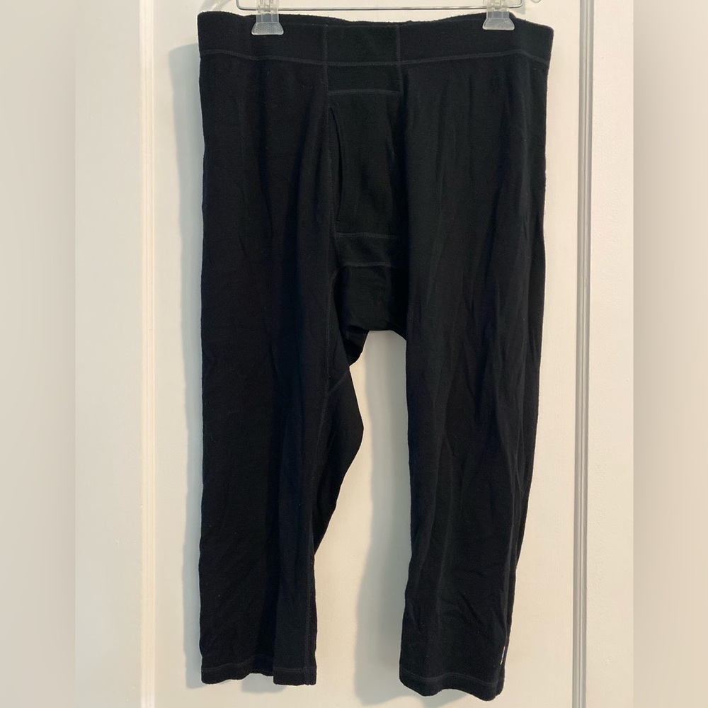 Smartwool Men's Black 100% Merino Wool Baselayer 3/4 Bottoms